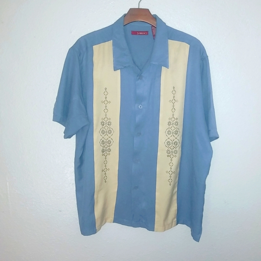 Sobrino XXL Mens Linen Look Beach Shirt